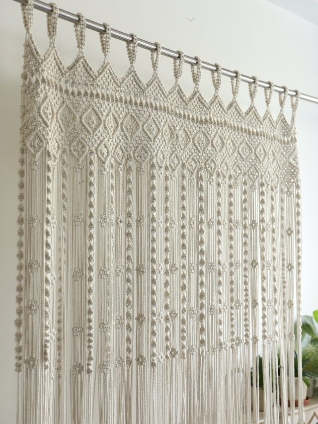 Macrame Curtain with twists